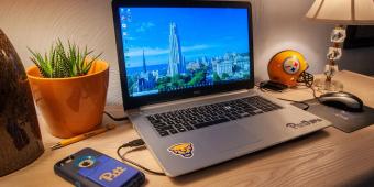 a laptop on a desk