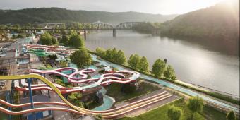 an aerial view of sandcastle water park